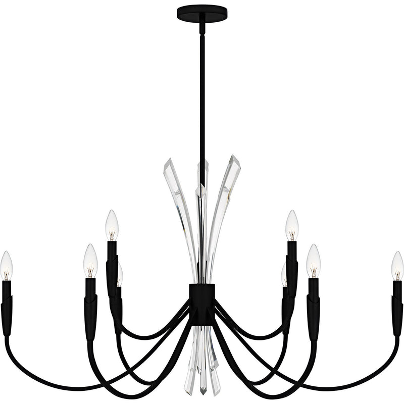 Quoizel CCY5040MBK Nine Light Chandelier, Matte Black