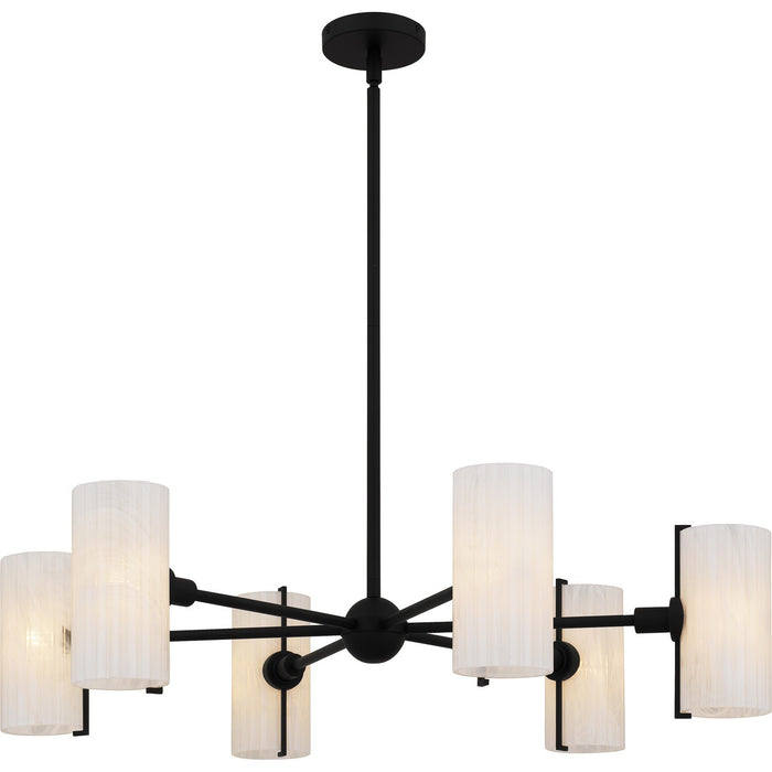 Quoizel CRR5036MBK Six Light Chandelier, Matte Black