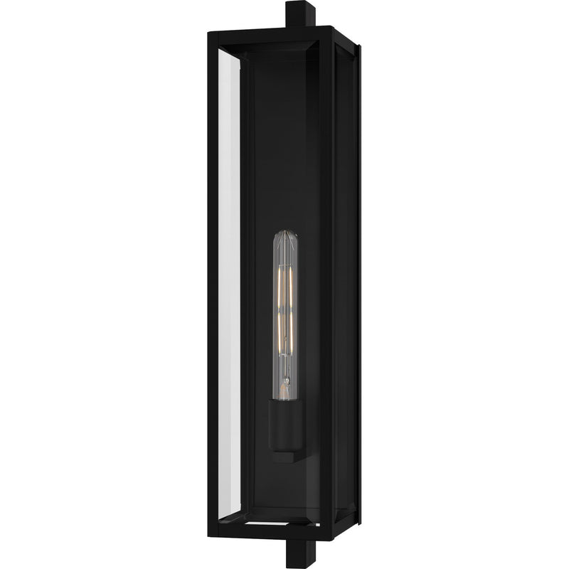 Quoizel DLE8406MBK One Light Outdoor Wall Lantern, Matte Black