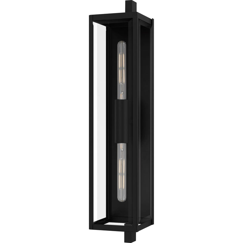 Quoizel DLE8407MBK Two Light Outdoor Wall Lantern, Matte Black