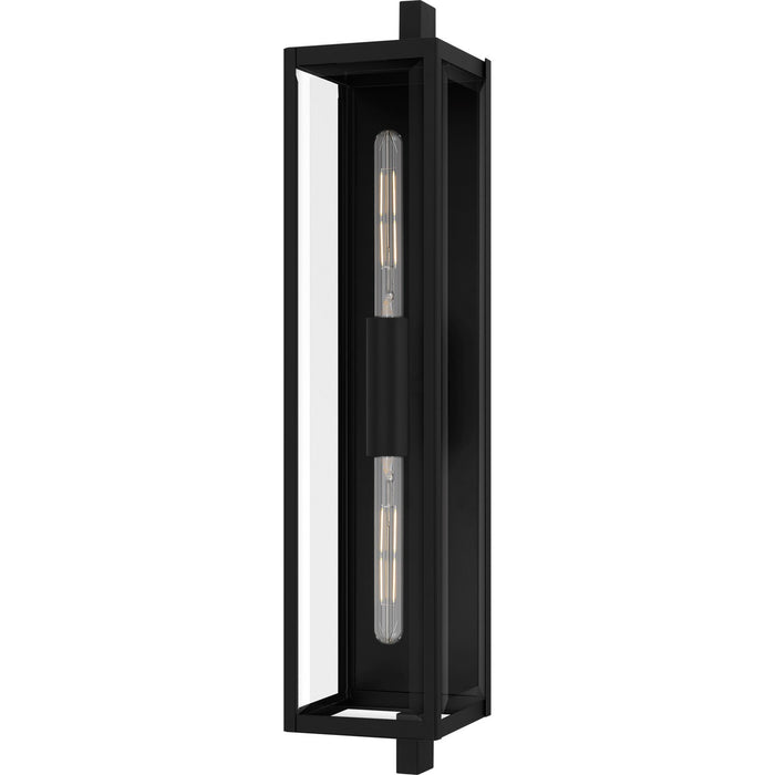 Quoizel DLE8407MBK Two Light Outdoor Wall Lantern, Matte Black