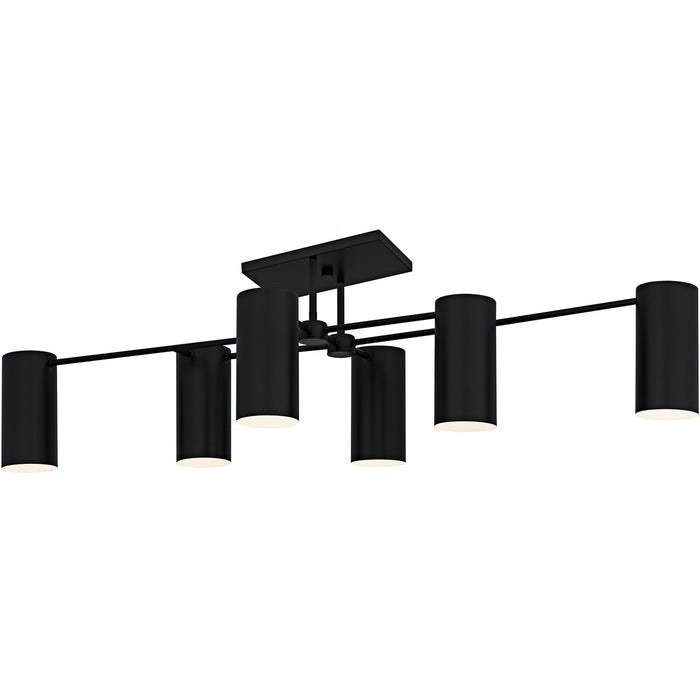 Quoizel FLD1750MBK Six Light Semi-Flush Mount, Matte Black