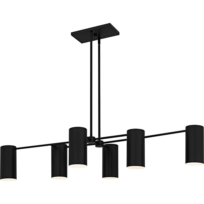 Quoizel FLD650MBK Six Light Linear Chandelier, Matte Black
