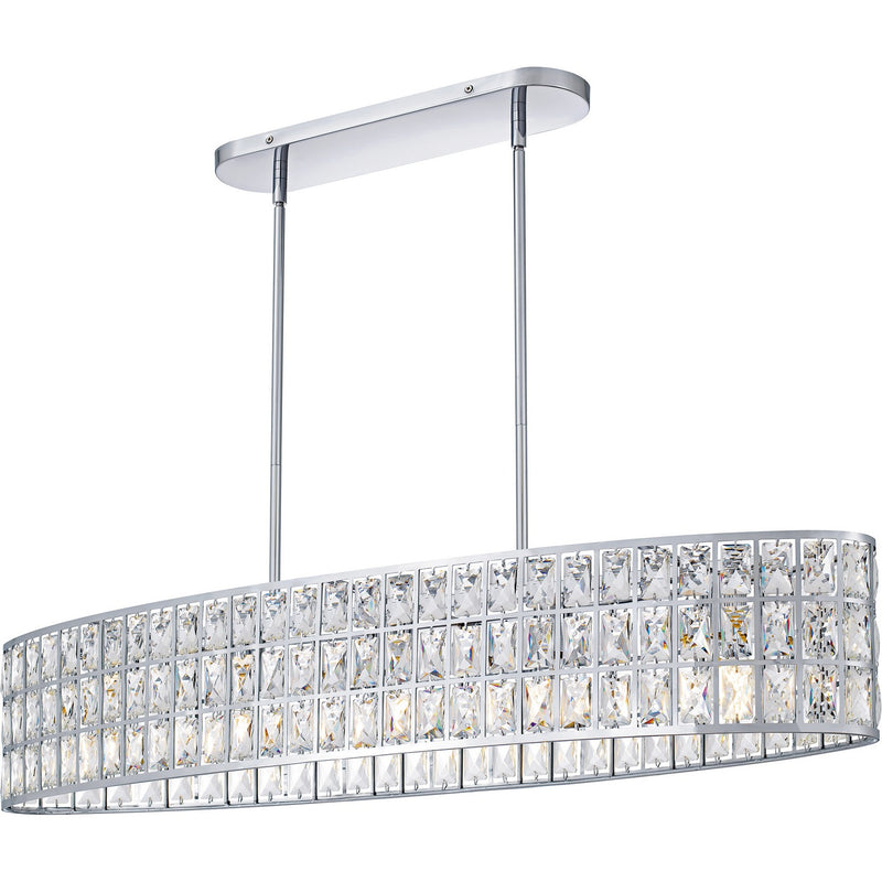 Quoizel GIB542C Five Light Linear Chandelier, Polished Chrome
