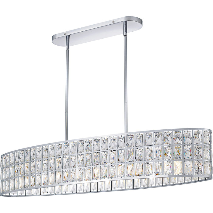 Quoizel GIB542C Five Light Linear Chandelier, Polished Chrome