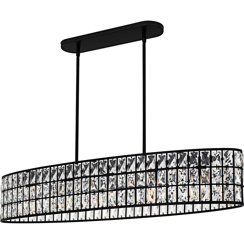 Quoizel GIB542MBK Five Light Linear Chandelier, Matte Black