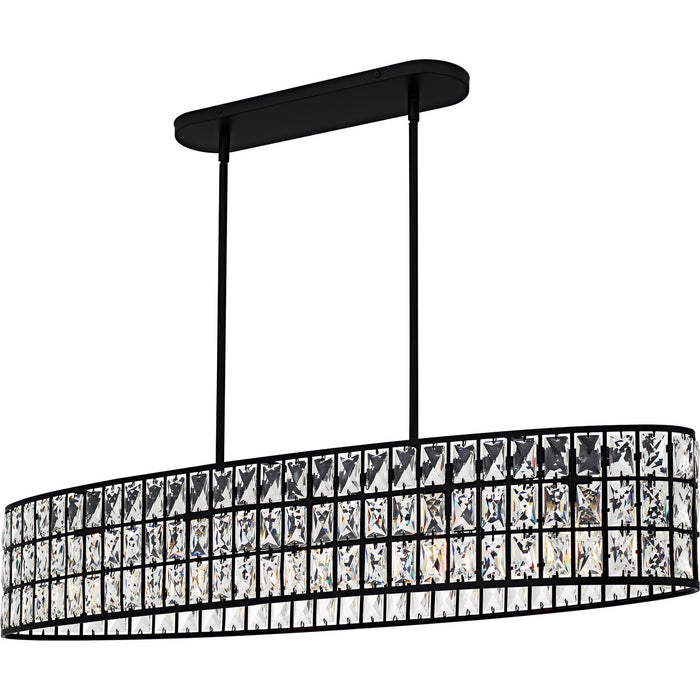 Quoizel GIB542MBK Five Light Linear Chandelier, Matte Black
