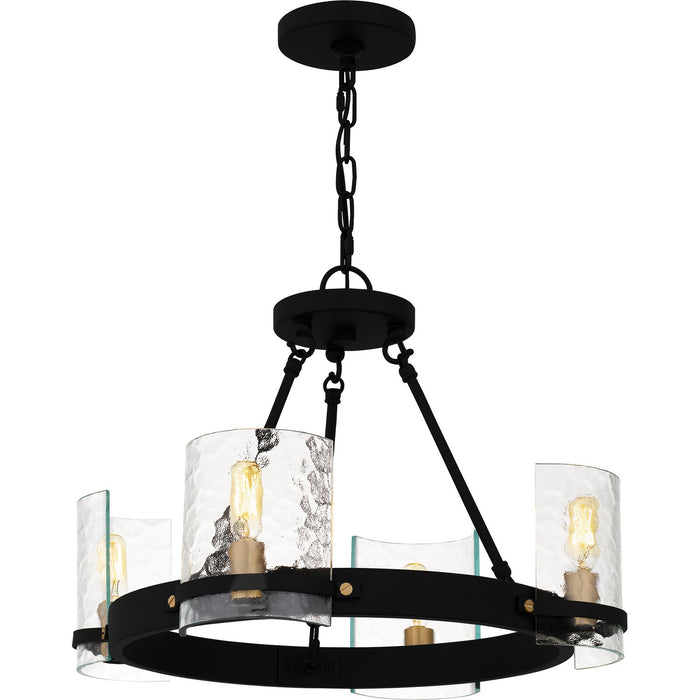 Quoizel GLC5020MBK Four Light Chandelier, Matte Black