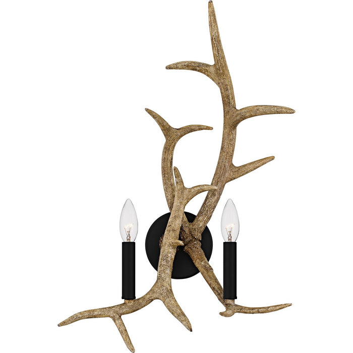Quoizel JR8713EK Two Light Wall Sconce, Earth Black
