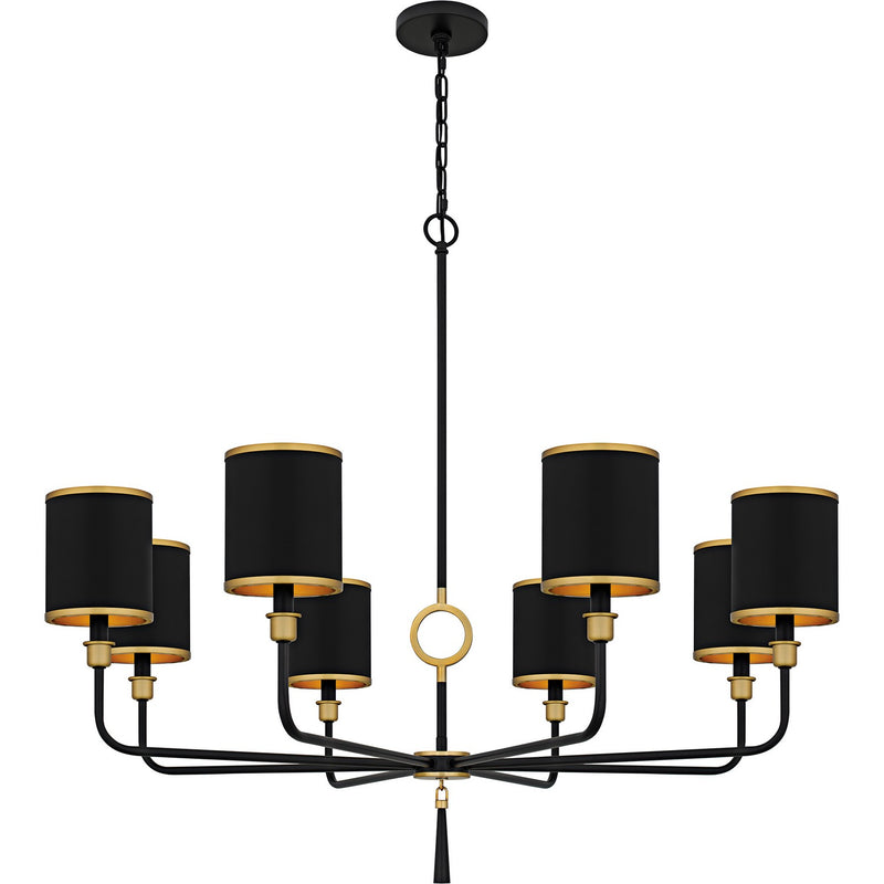 Quoizel LKY5040MBK Eight Light Chandelier, Matte Black