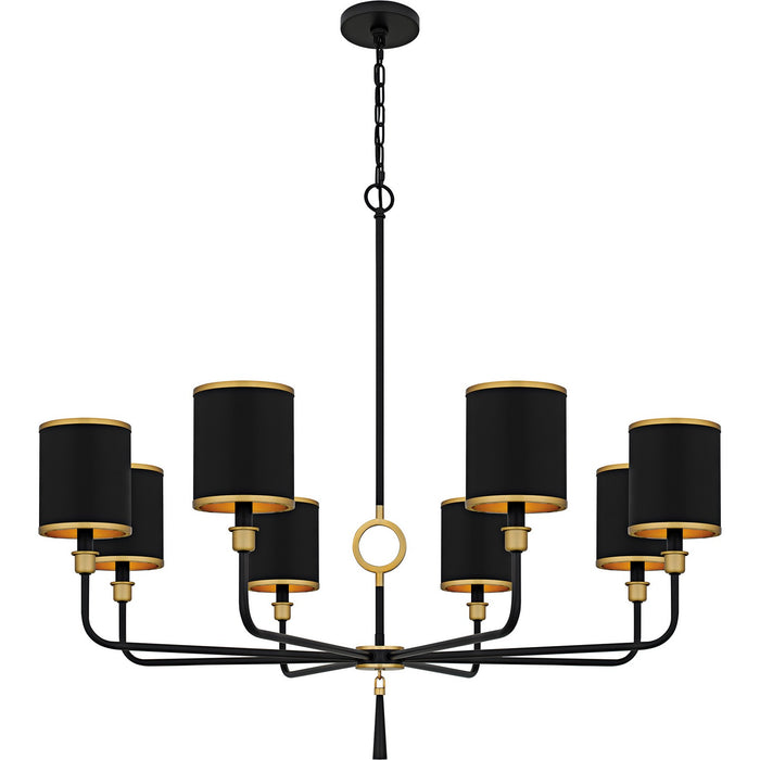 Quoizel LKY5040MBK Eight Light Chandelier, Matte Black