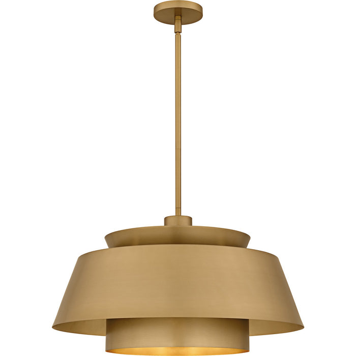 Quoizel LMI2824BWS Three Light Pendant, Brushed Weathered Brass