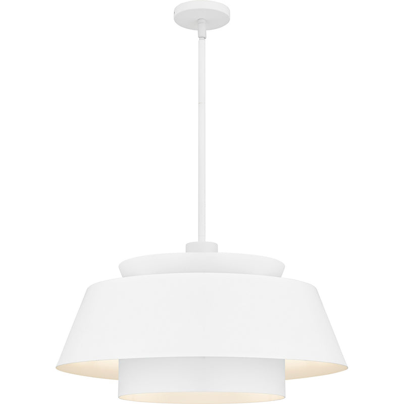 Quoizel LMI2824W Three Light Pendant, Matte White