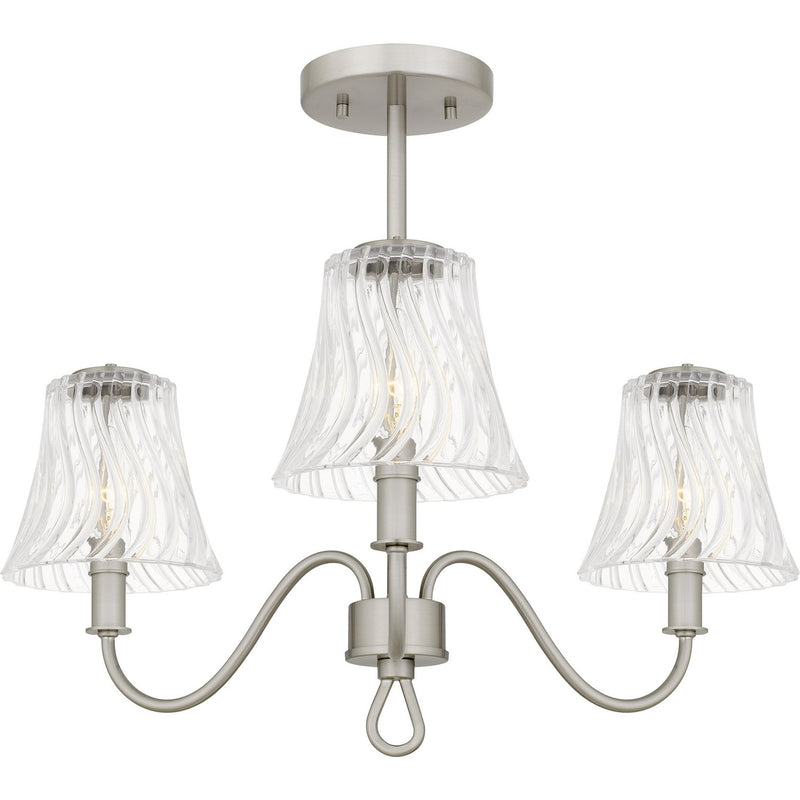 Quoizel MCK1722BN Three Light Semi-Flush Mount, Brushed Nickel