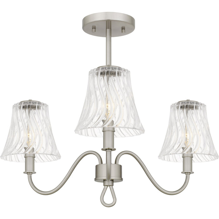 Quoizel MCK1722BN Three Light Semi-Flush Mount, Brushed Nickel