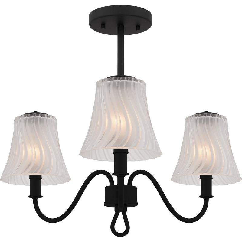 Quoizel MCK1722MBK Three Light Semi-Flush Mount, Matte Black