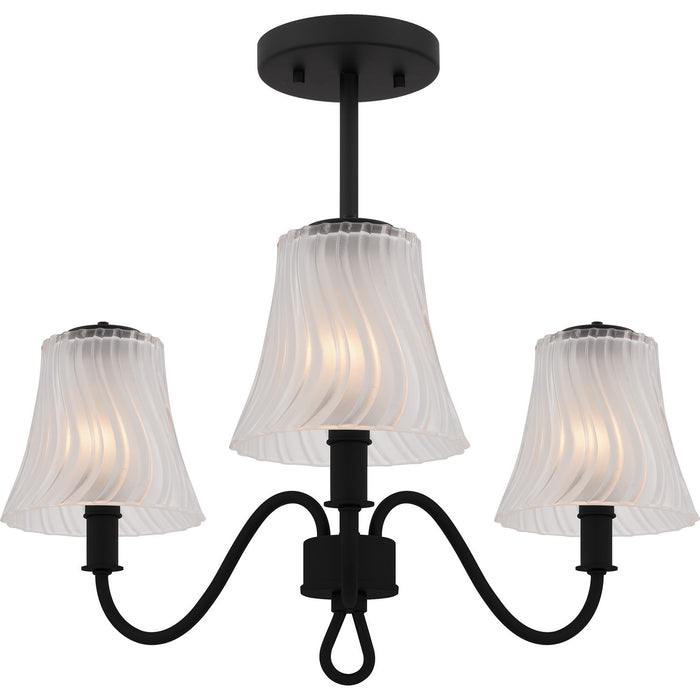 Quoizel MCK1722MBK Three Light Semi-Flush Mount, Matte Black