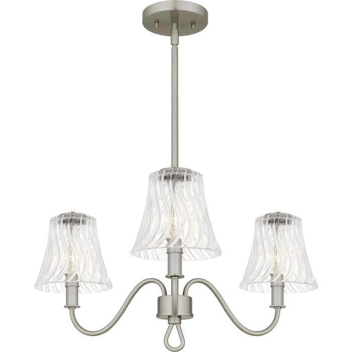 Quoizel MCK5022BN Three Light Chandelier, Brushed Nickel