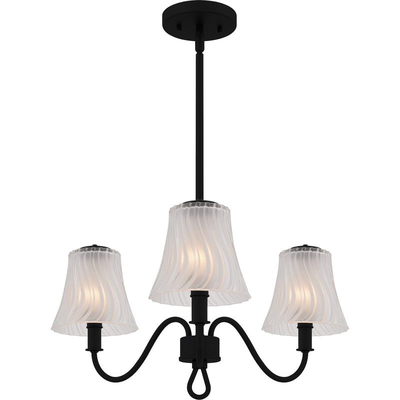 Quoizel MCK5022MBK Three Light Chandelier, Matte Black