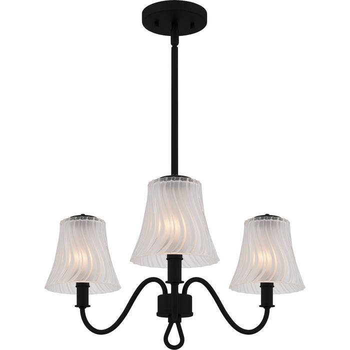 Quoizel MCK5022MBK Three Light Chandelier, Matte Black