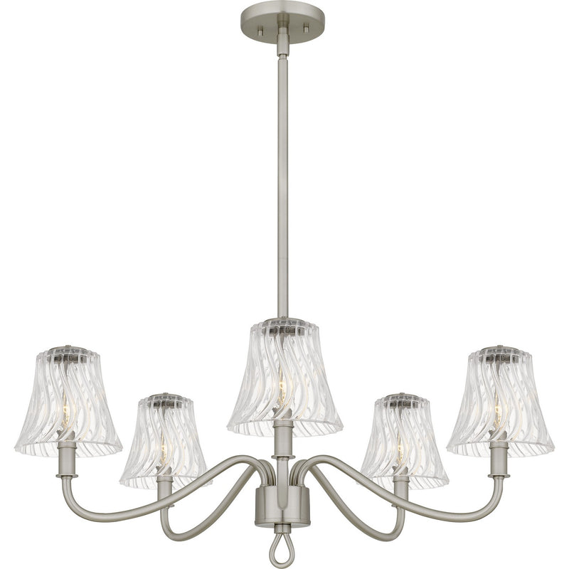 Quoizel MCK5030BN Five Light Chandelier, Brushed Nickel