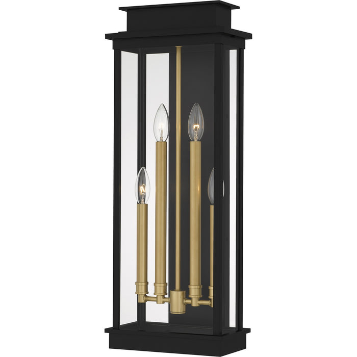 Quoizel NOE8410MBK Two Light Outdoor Wall Lantern, Matte Black