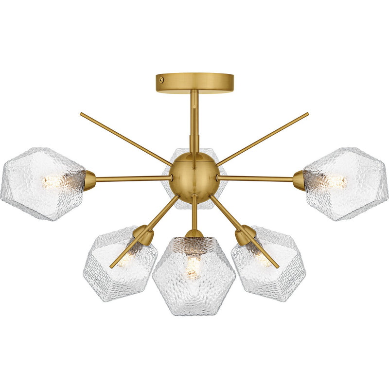 Quoizel PCSVD1724BRG Six Light Semi-Flush Mount, Brushed Gold