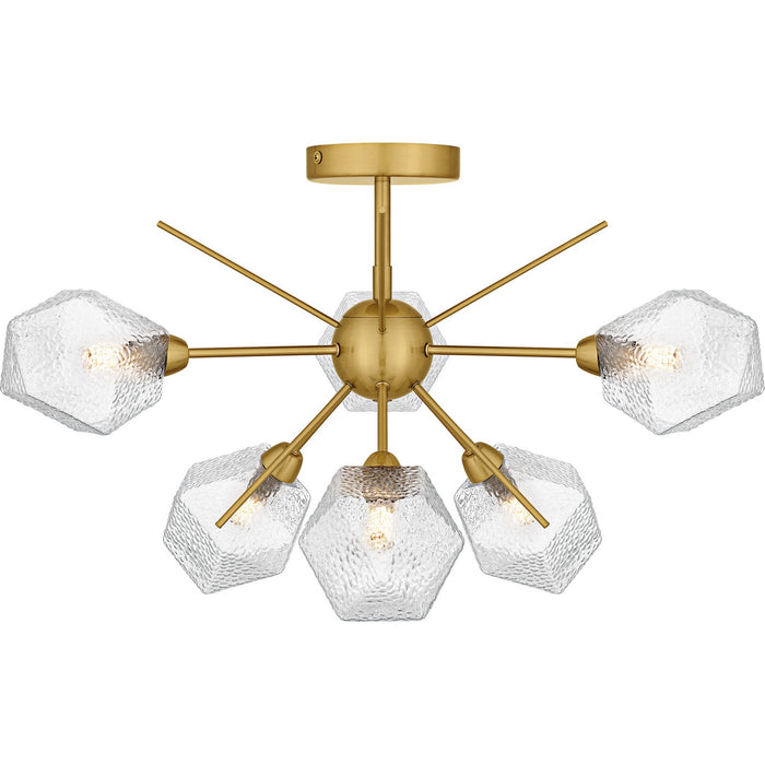 Quoizel PCSVD1724BRG Six Light Semi-Flush Mount, Brushed Gold