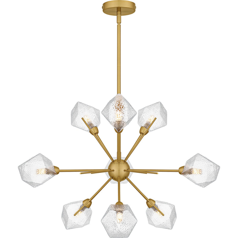 Quoizel PCSVD5034BRG Nine Light Chandelier, Brushed Gold