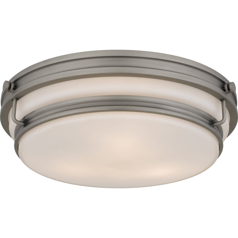 Quoizel QFL6776AN Three Light Flush Mount, Antique Nickel