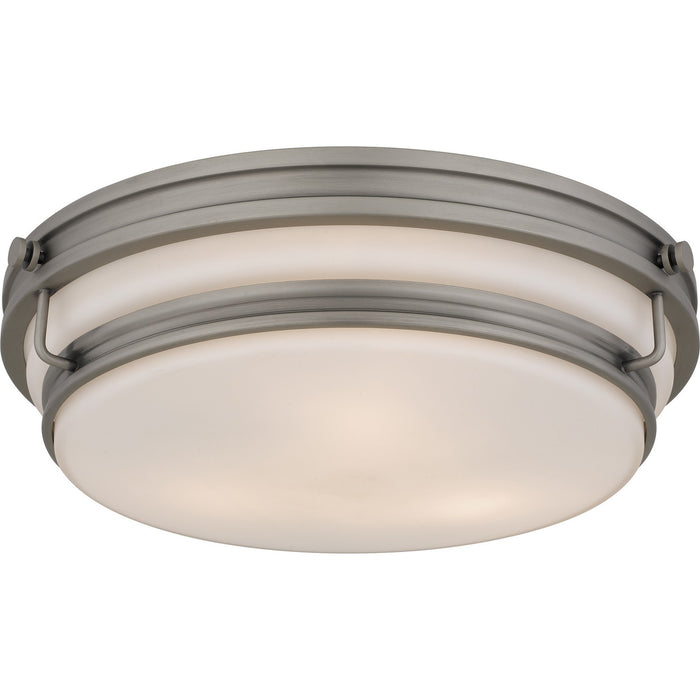 Quoizel QFL6776AN Three Light Flush Mount, Antique Nickel
