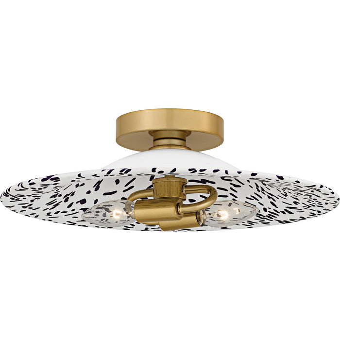 Quoizel QFL6789LGB Two Light Flush Mount, Light Gold