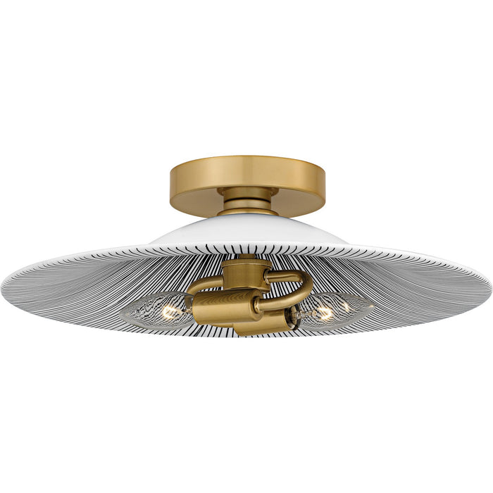 Quoizel QFL6789LGK Two Light Flush Mount, Light Gold