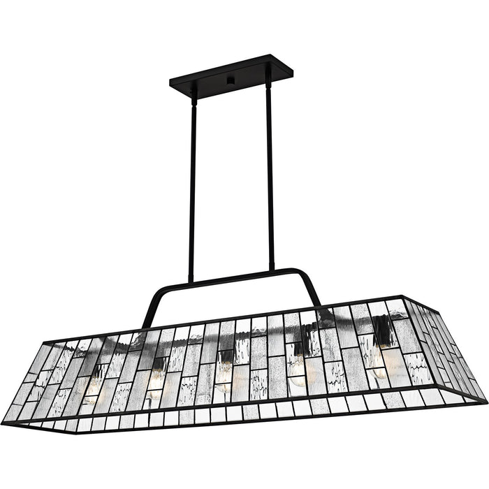 Quoizel QLC6176MBK Five Light Linear Chandelier, Matte Black