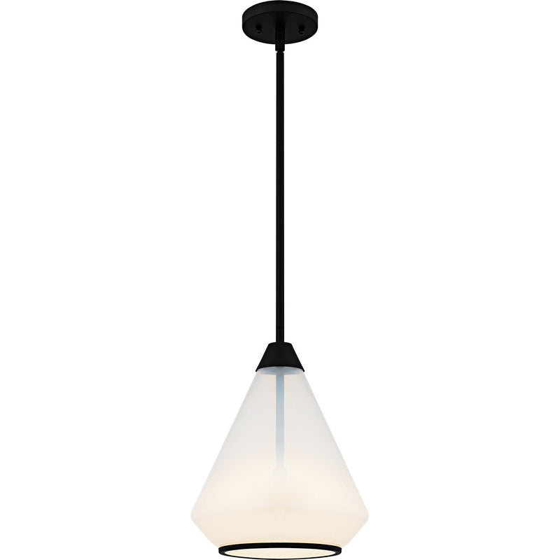 Quoizel QP6750MBK One Light Mini Pendant, Matte Black
