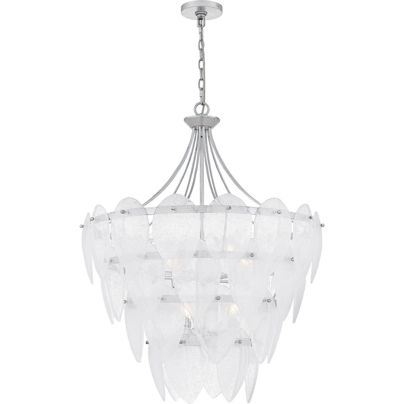 Quoizel QP6766SL Seven Light Pendant, Silver Leaf