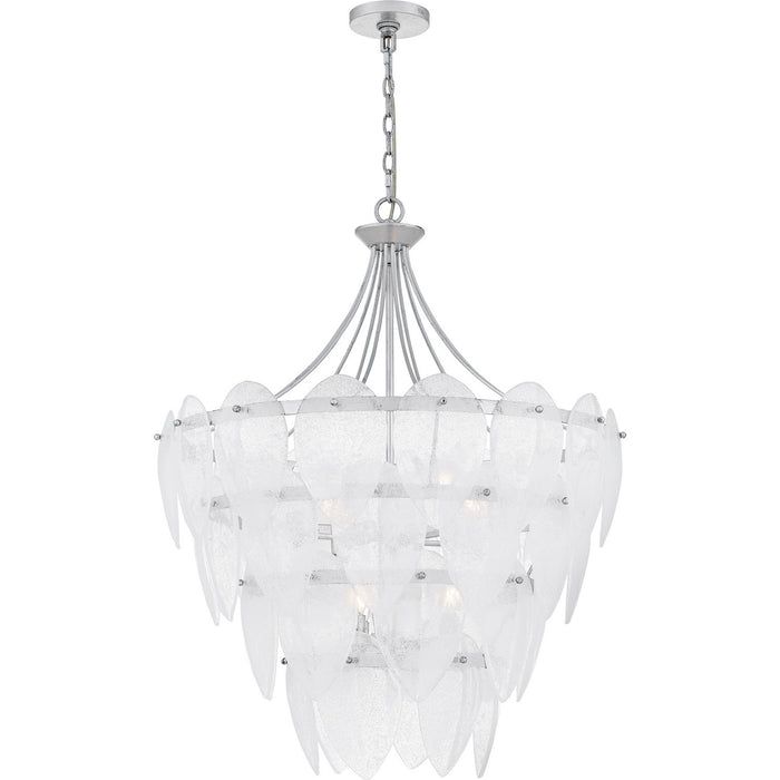 Quoizel QP6766SL Seven Light Pendant, Silver Leaf