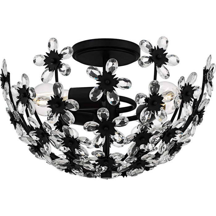 Quoizel QSF6783MBK Three Light Semi-Flush Mount, Matte Black