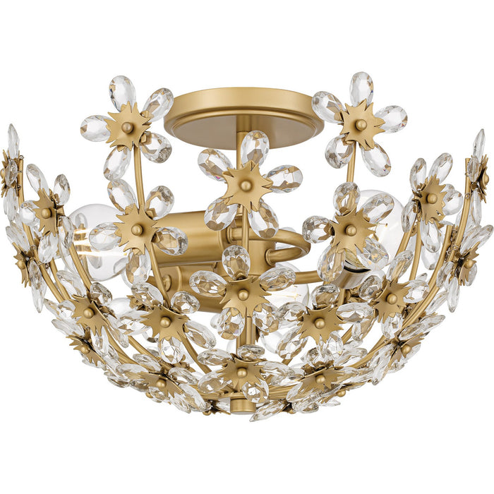 Quoizel QSF6783SGD Three Light Semi-Flush Mount, Soft Gold