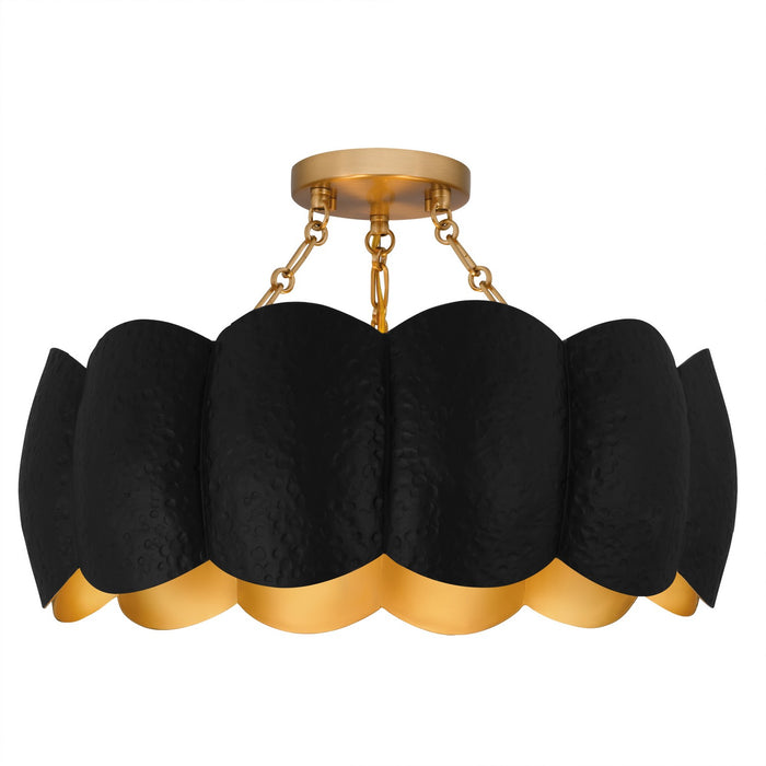 Quoizel QSF6794MBK Four Light Semi-Flush Mount, Matte Black