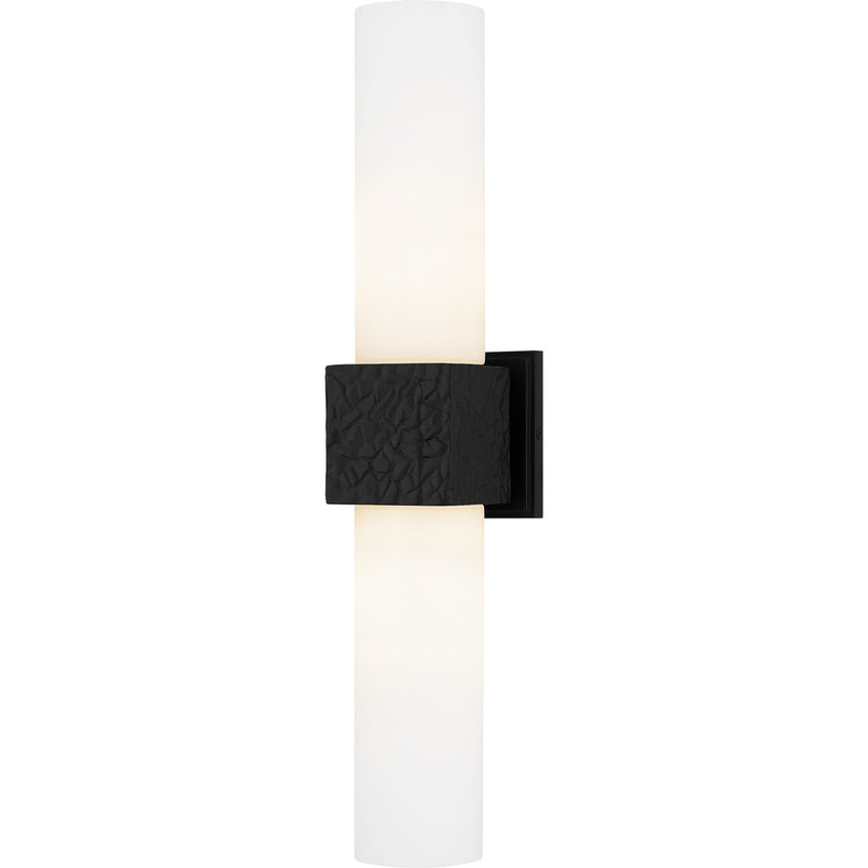 Quoizel QW6800MBK Two Light Wall Sconce, Matte Black
