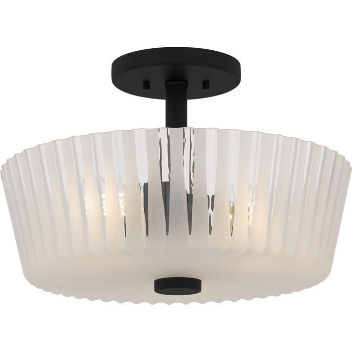 Quoizel RAY1716MBK Three Light Semi-Flush Mount, Matte Black