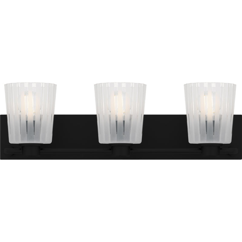 Quoizel RAY8624MBK Three Light Bath, Matte Black