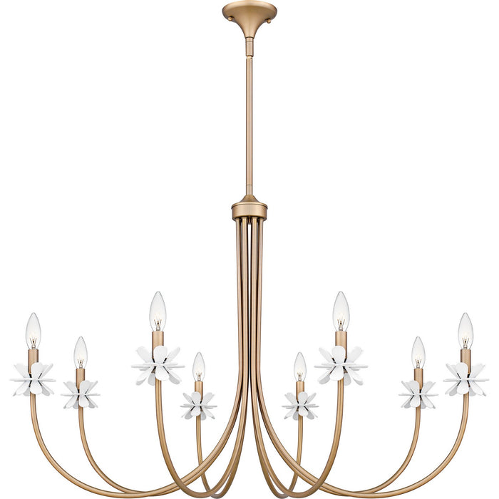Quoizel REY5042BGD Six Light Chandelier, Bronze Gold