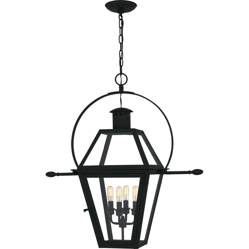 Quoizel RO1914EK Four Light Outdoor Hanging Lantern, Earth Black