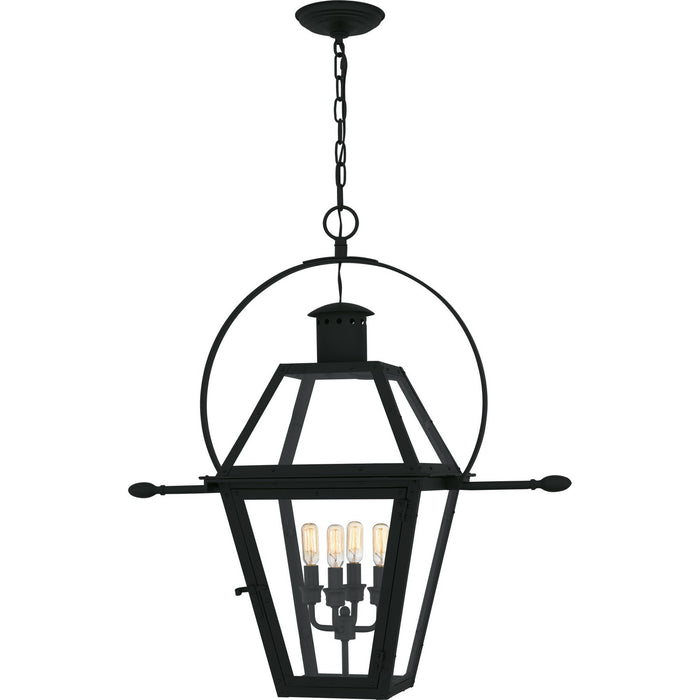 Quoizel RO1914EK Four Light Outdoor Hanging Lantern, Earth Black