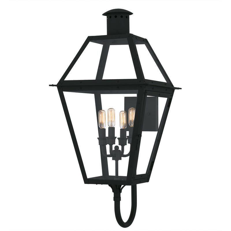 Quoizel RO8414EK Four Light Outdoor Wall Lantern, Earth Black