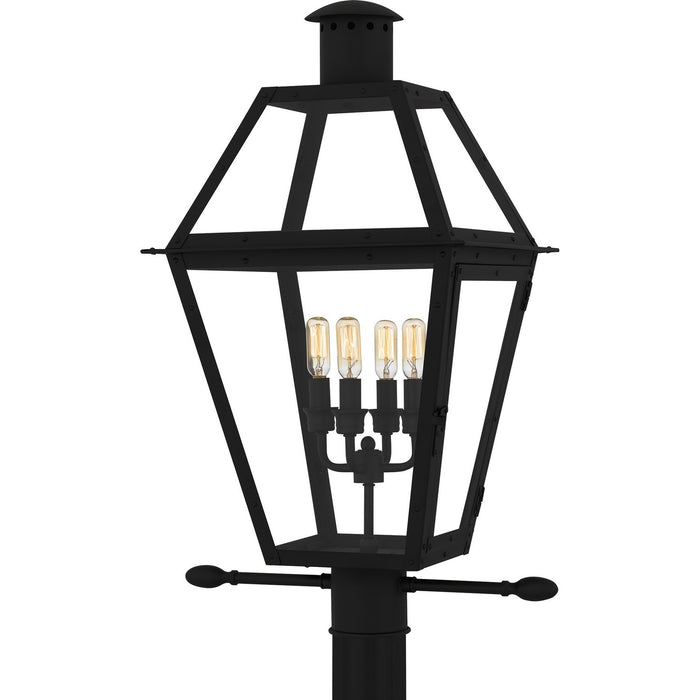 Quoizel RO9014EK Four Light Outdoor Post Lantern, Earth Black