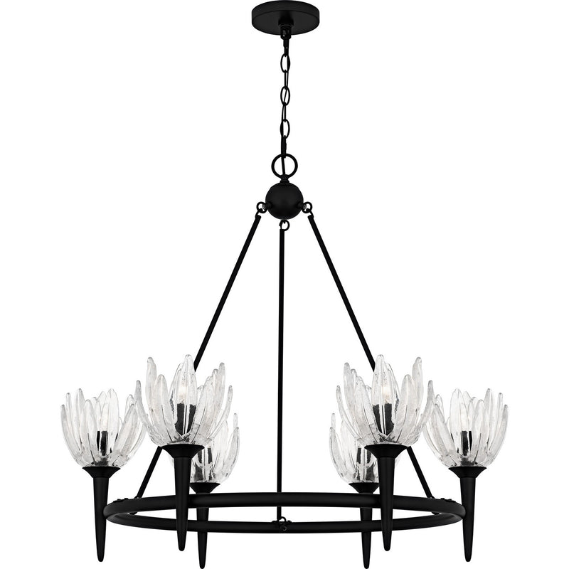 Quoizel SHA5032MBK Six Light Chandelier, Matte Black