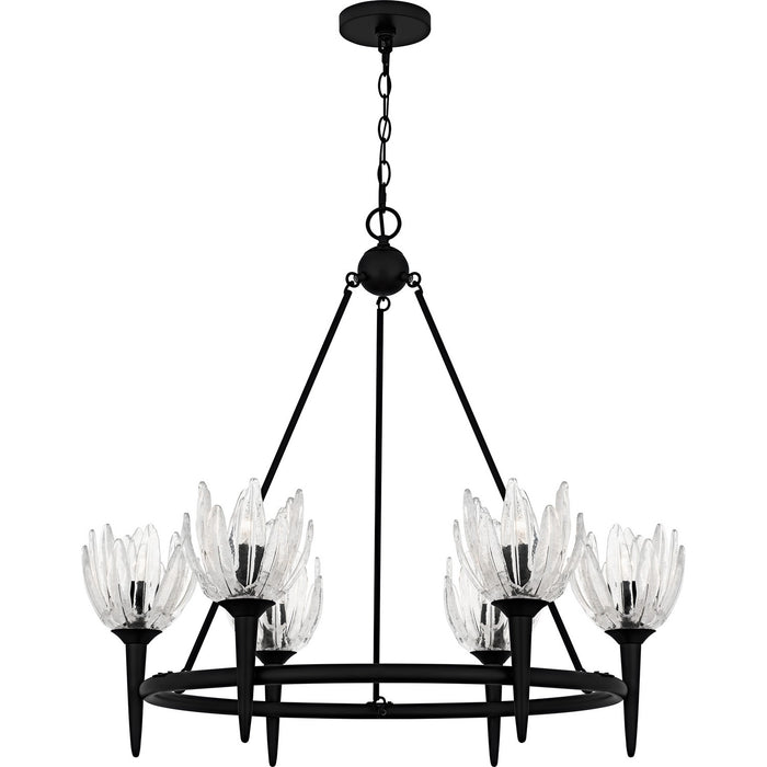 Quoizel SHA5032MBK Six Light Chandelier, Matte Black